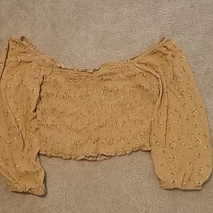 Floral yellow crop top